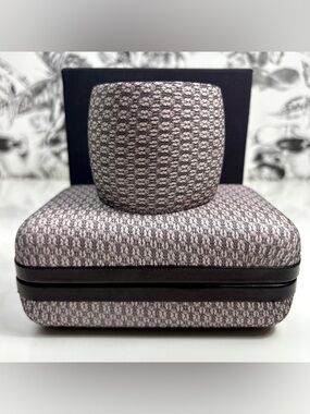 Natalia Brilli Pink Leather Black Lace Bangle Bracelet & Matching Clutch Purse